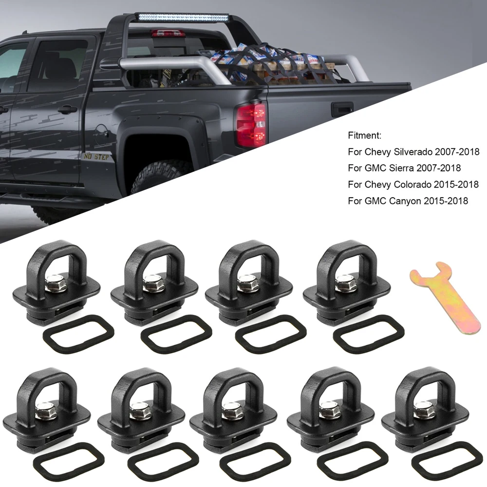 2015-2018 Colorado/Canyon Pack of 4 Truck Bed Side Wall Anchors for 2007-2018 Chevy Silverdo/Sierra 1000 Pound Capacity Truck Bed Tie Downs Pickup Anchors 