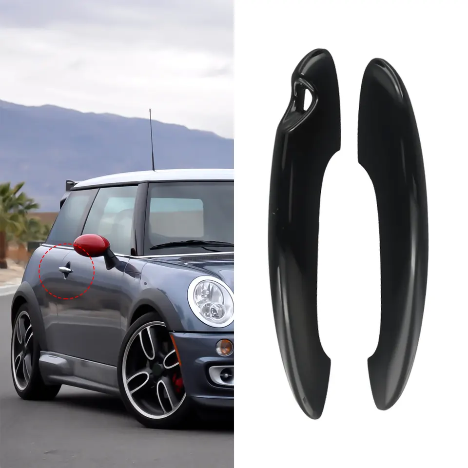 ABS Carbon Fiber Look Door Handle Covers Fit For MINI Cooper S R50 R53 R55 R56 e