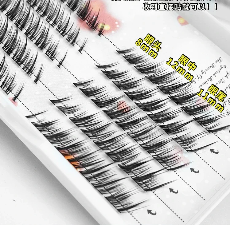 Mix 3D Flauschige Einzelwimpernverlängerung Segmentierte Natürliche Nerz-Wimpern für den Fuchsaugen-Effekt Individuelle Falsche Wimpern