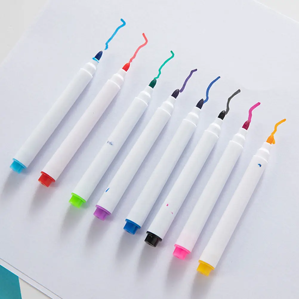 8Pcs 화이트보드 마커 드라이 지우개 펜 휴대용 컴팩트 지울 수 있는 미세 팁 자기 디자인 성인용 세척 가능 홈 오피스