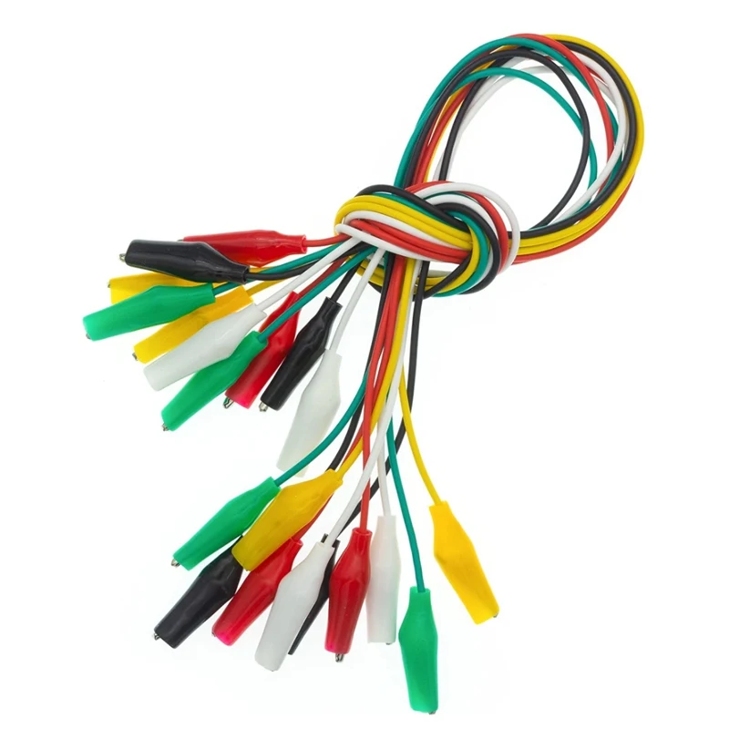 10PCS Crocodile Clips Electrical DIY Test Leads Alligator Double-ended Alligator Clips Roach Clip Test Jumper Wire