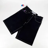 Harajuku Gym Basketball Shorts Men Big Boy Retro Hip Hop Cartoon Graphic Streetwear Denim Shorts Embroidery Baggy Jorts New 2