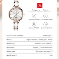 OLEVS 5872 mode marque de luxe Quartz montre pour femme élégant en céramique or Rose robe étanche montre pour femme Relogio Feminino 6