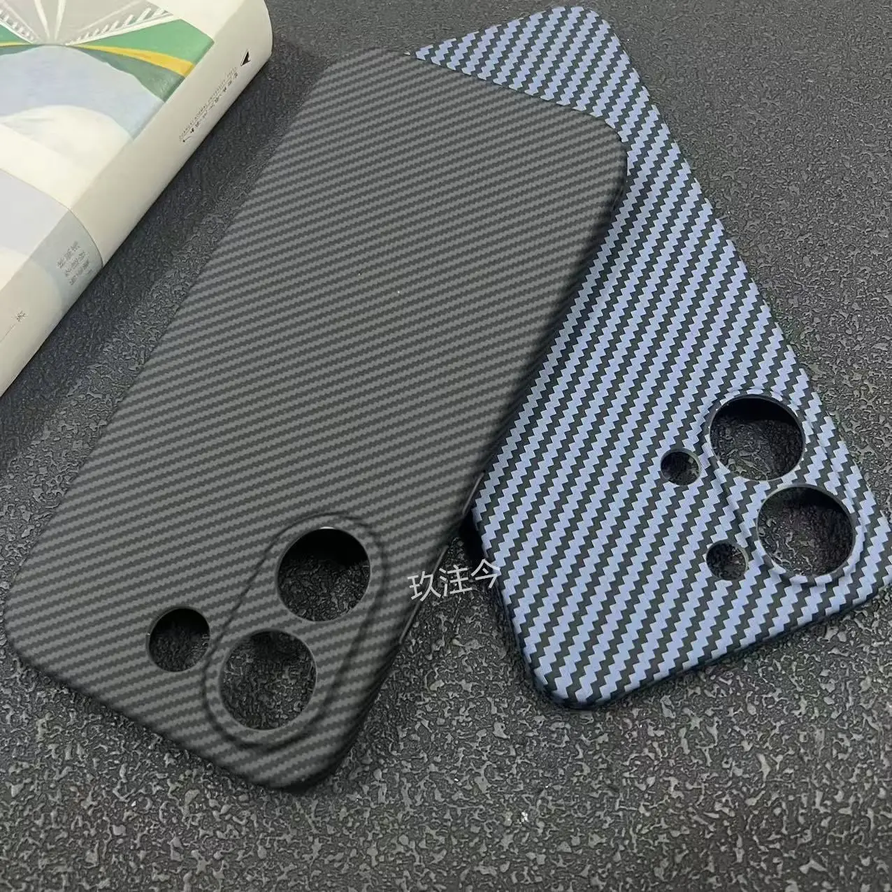 Enhanced Carbon Fiber Stripe Acrylic PC Hard Case - Shockproof, Skin-Friendly Feel