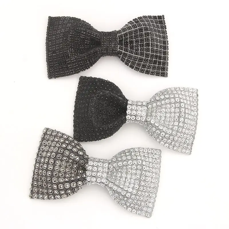 

Men's British Korean Wedding Groomsmen Bow Tie Emcee Suit Shirt Fashion High-end Luxury Sparkling Rhinestone Bowtie Gift for Men