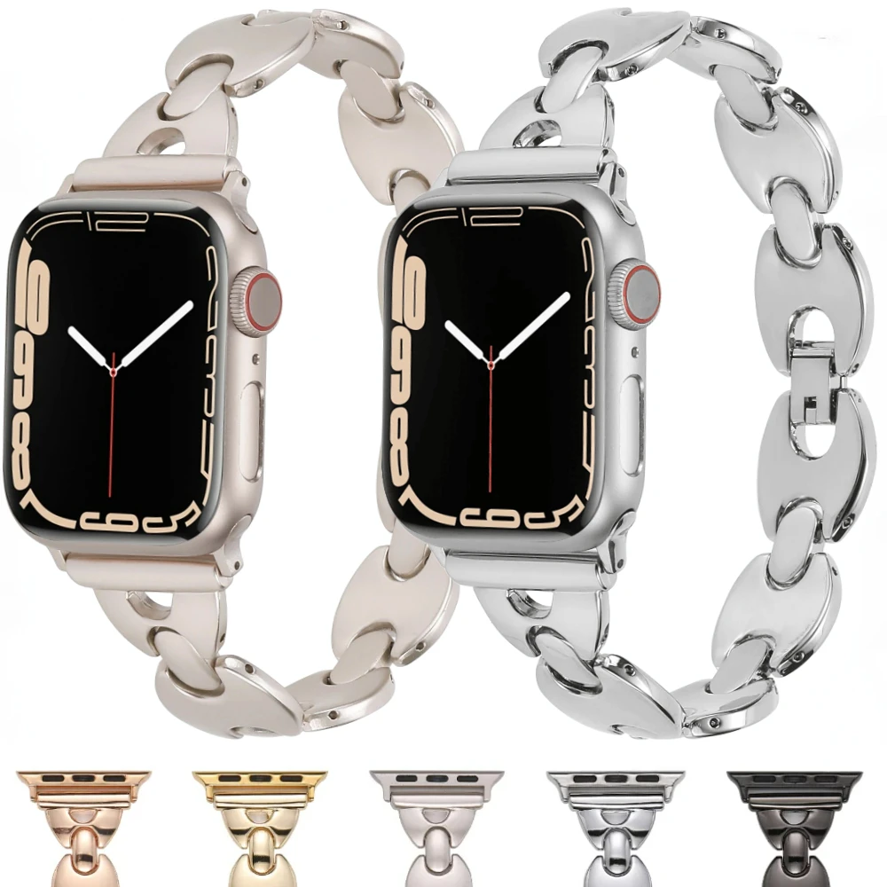 Metal Strap for Apple Watch Band 45mm 41mm Ultra 49mm Bracelet Watchband iWatch Series 9 8 7 6 5 3 SE 2 44mm 40mm 42mm 38mm Band