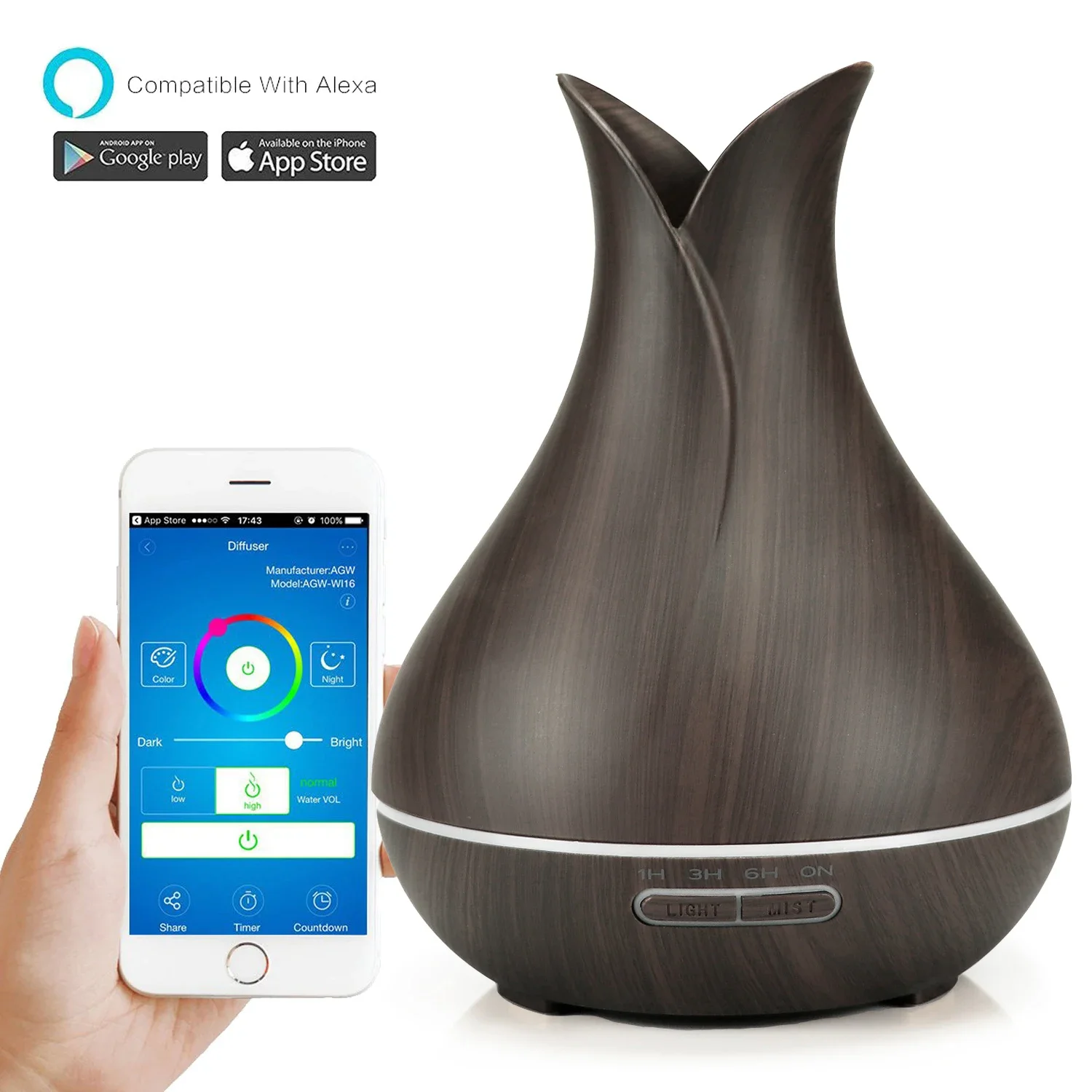 واي فاي الذكية الهواء المرطب 400 مللي زيت طبيعي ال...