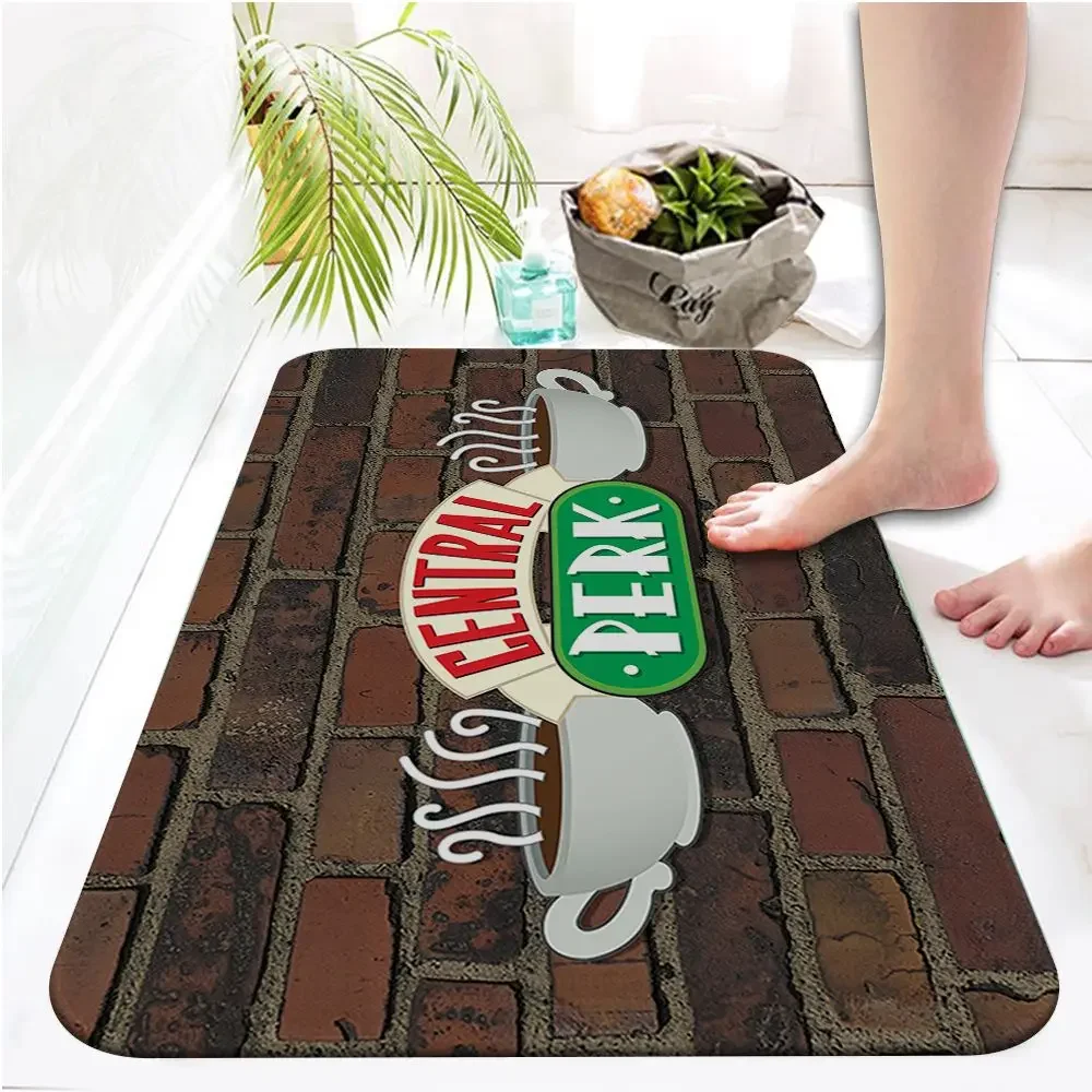 

Central Perk Entrance Doormat Floor Mats Anti-slip Kitchen Balcony Area Rug Home Decoration Soft Carpet for Bath Decoration