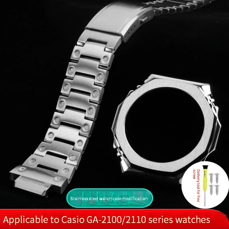 Per Casio G-Shock Ga-2100 Cinturino In Acciaio Inossidabile Custodia In Metallo Lunetta Ga2100 Ga2110 Ga-B2100 Accessori Per Orologi Da Uomo Rimontato