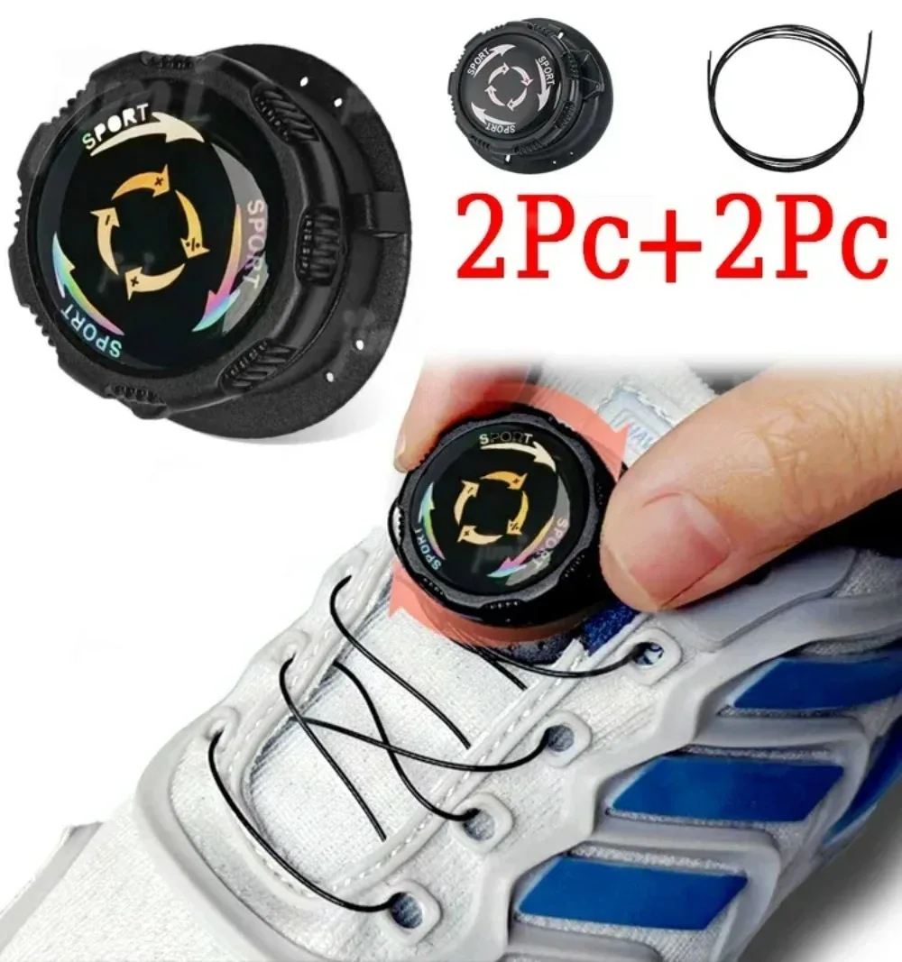 Shoelaces Without Ties 1pair Metal Wire Swivel Buckle for Kids/Adult Sneakers