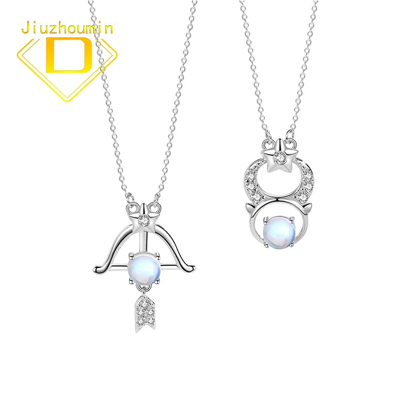 

Original Design 12 Constellations Pendant Necklace 925 Pure Silver for Women Inlaid Zirconia Glass Niche Jewelry Gifts for Girls