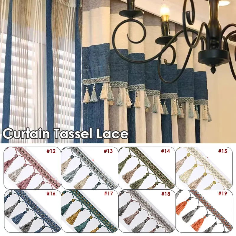 1/3M Tassel Fringe Trim Sewing Crafts Trimmings Edging Curtains Cushion Sofa Table Upholstery Sofa Decor Accessory tassel trim lace