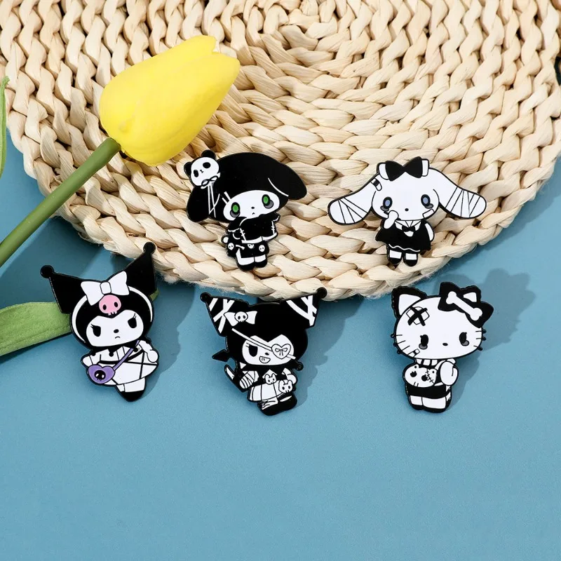 

Sanrio Cartoon Brooch Christmas Anime Action Figure Hello Kitty Kuromi Melody Funny Brooch Enamel Jewelry Children Birthday Gift