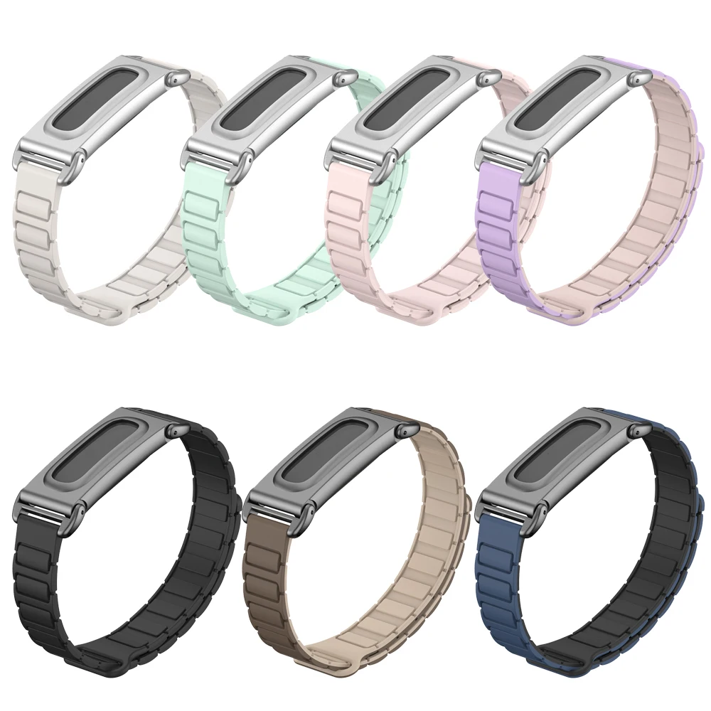 Silicone Magnetic Band with Metal Case - Soft Adjustable Replacement Wrist Strap Accessory