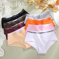 Nouveau 3 pièces slips en coton pour femmes lettre ceinture sous-vêtements femmes culottes Sexy slips respirants femme Stretch dames Lingerie douce 4