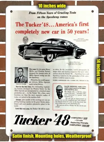 

Металлический знак-1948 Tucker 2- 10x14 дюймов