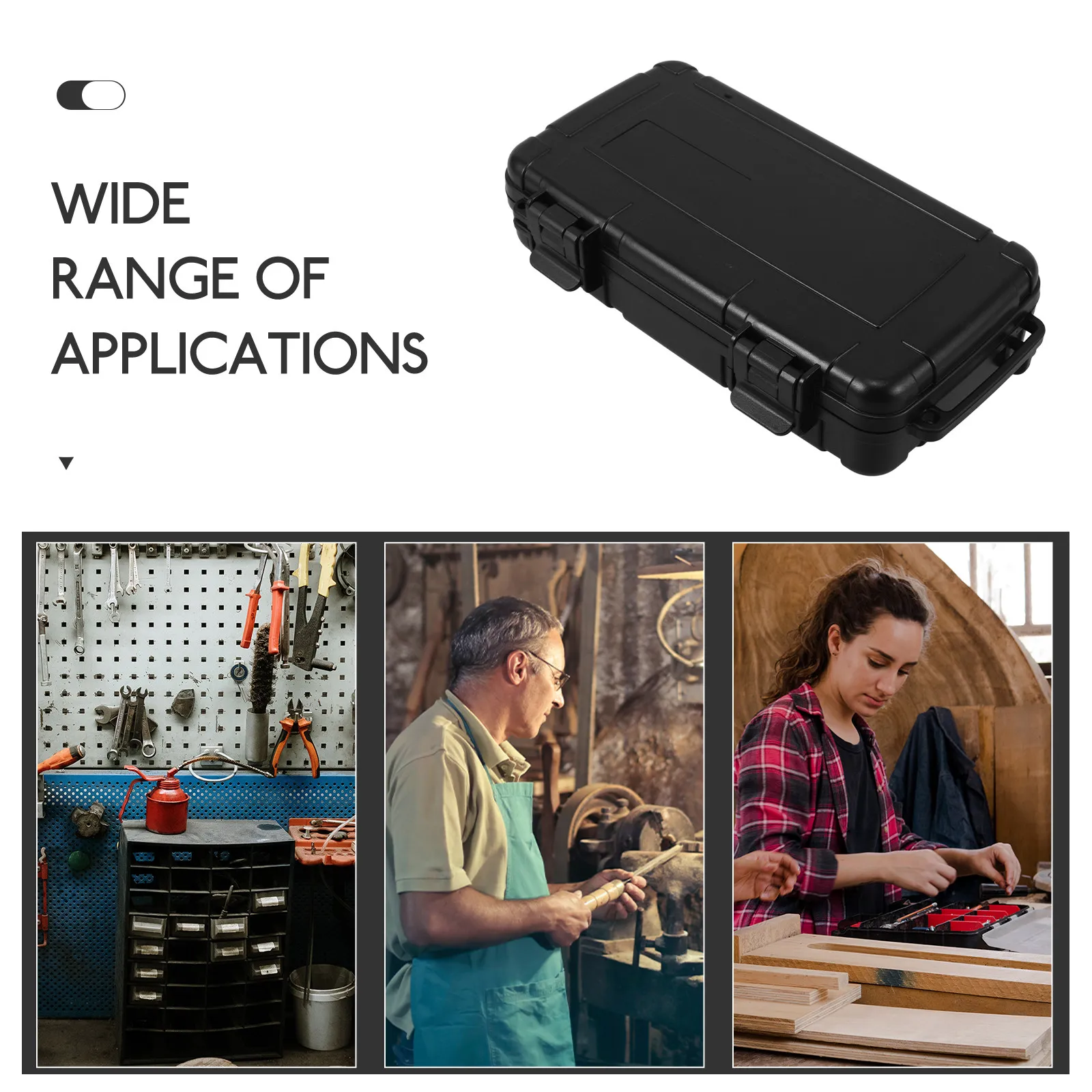 헤비 듀티 방수 밀폐형 공구함, 래치 잠금 장치가 있는 견고한 하드 케이스, 정비공, 자동차 수리, 작업장 보관, 휴대용