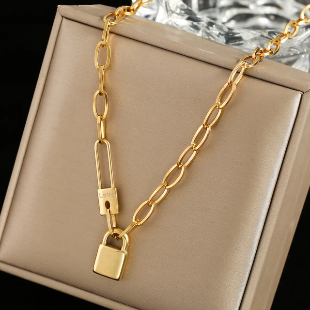 Louis Vuitton Set Lock Rolo chain Necklace with Key Bracelet