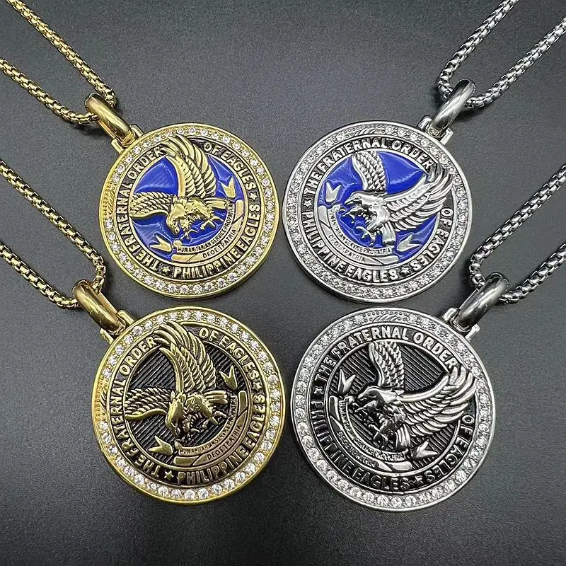 Hip Hop Bling Iced Out Gold Color Stainless Steel The Fraternal Order eagles-2024-schedule-dody-nadine