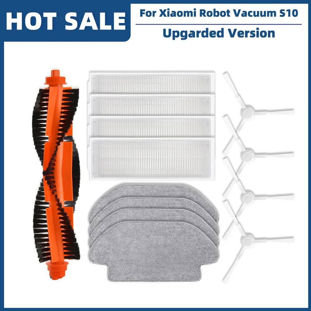 Robot Vacuum Essential Accessory Set with Main Side Brush, Filter, and Mop