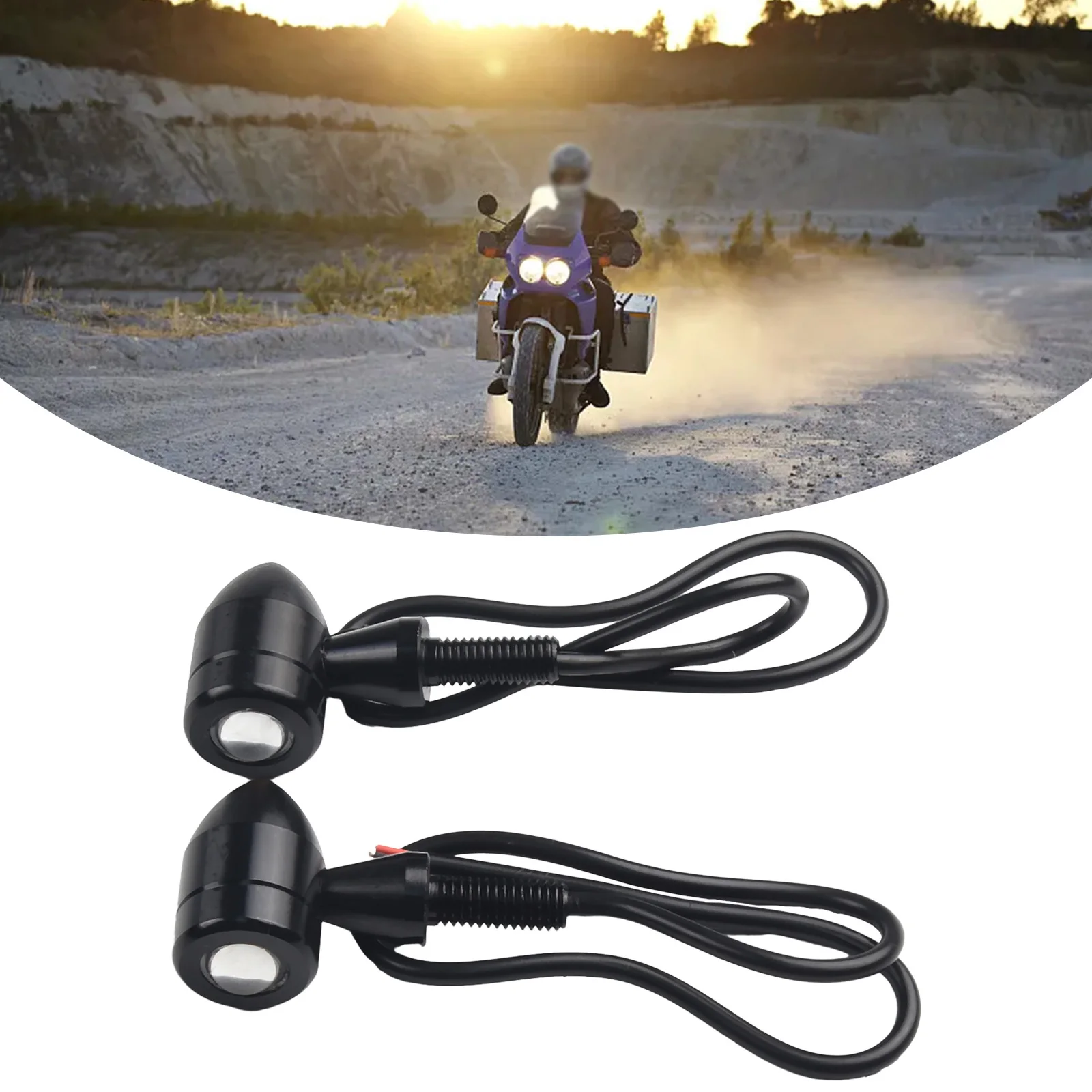 

2pcs Universal Otorcycle Led Turn Signal Light Mini Moto Amber Flashing Light Indicator Motorcycle Equipments