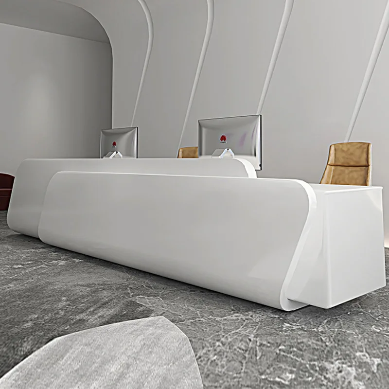 

Special Shaped Reception Desk Creative Welcome Cashier Counter Simple and Modern Bar Counter