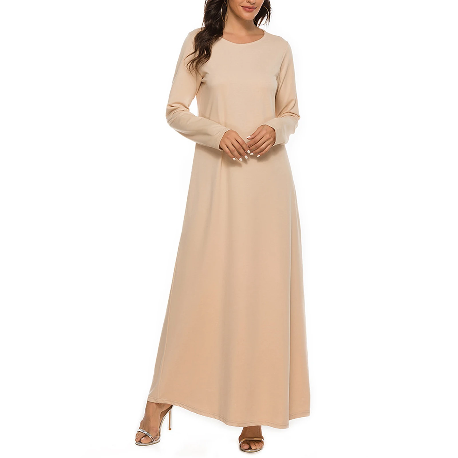 Vestido De Oración Musulmán De 2 Piezas Para Mujer - Jilbab Largo Con Falda, Color Sólido, Talla única