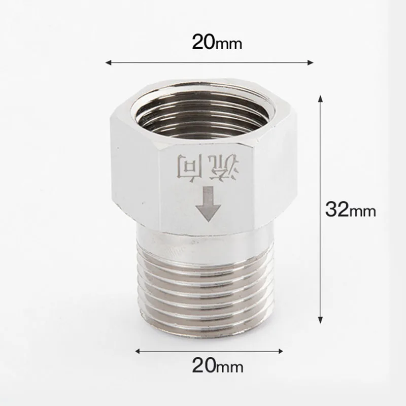 1Pcs 1/2" Male Female Thread Brass Check Valve One Way Non-return Valve For Water Tank Water Heater Toilet Pipe