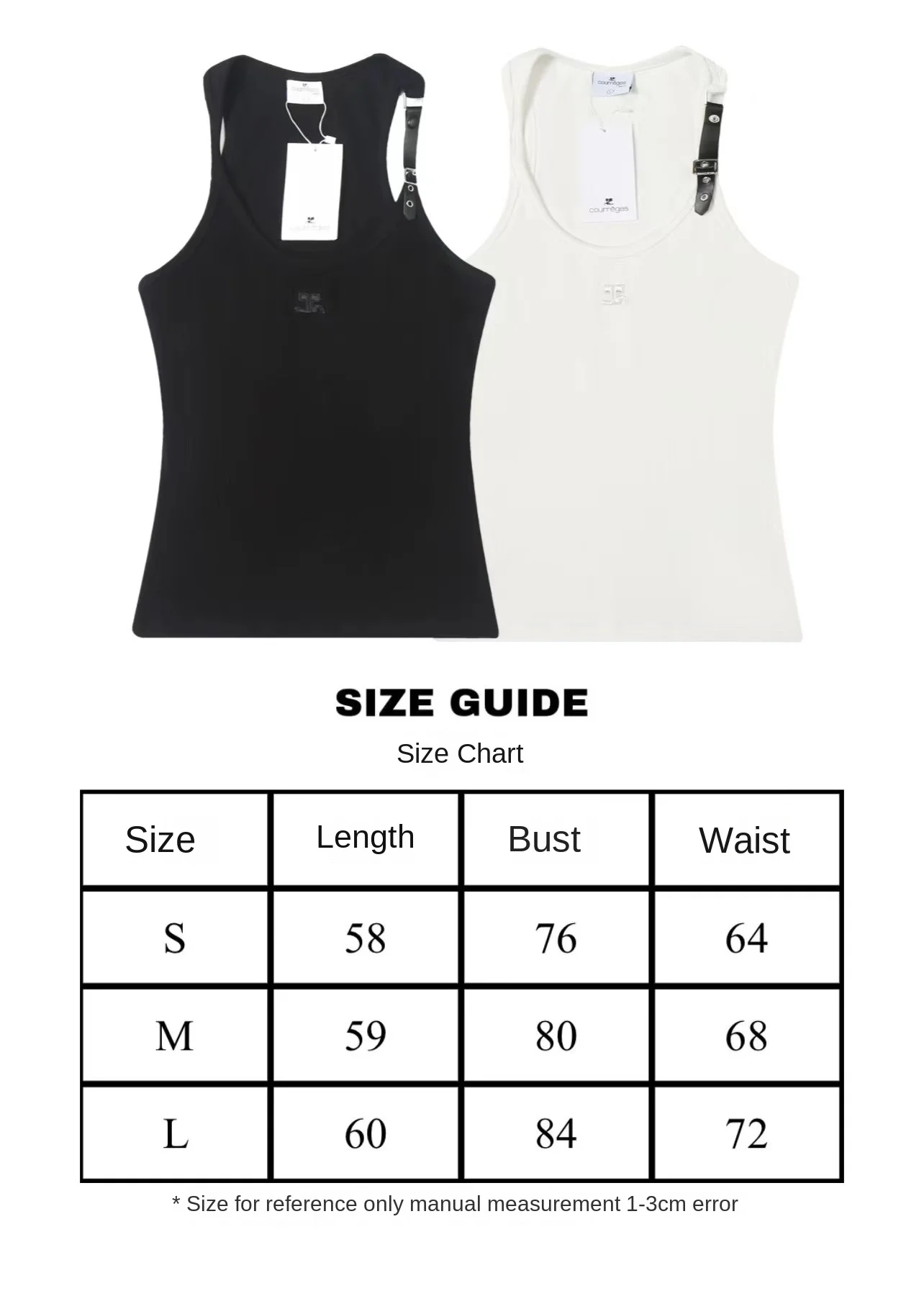 Description Picture 2 of item2024 New Retro Niche Trendy Brand Embroidered Belt Buckle Hot Girl Threaded Suspender Vest for Women Summer Designer Tee
