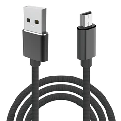 High - Speed Mini USB Charging Cable - Durable Braided Design - 1m (Black)