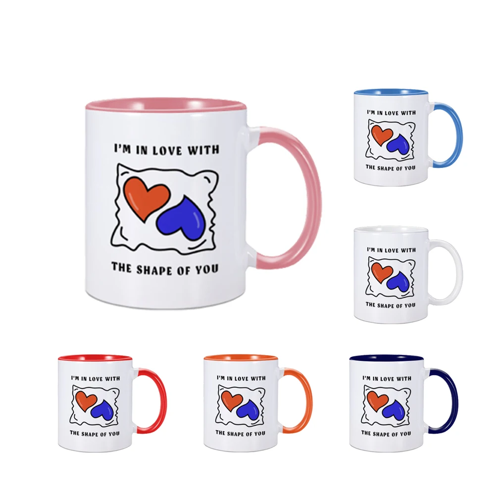 

Женская кофейная чашка, персонализированная кружка для молока и чая, подарок, я влюблен в форме вашей пары, подарок для влюбленных на День святого Валентина, 11 унций