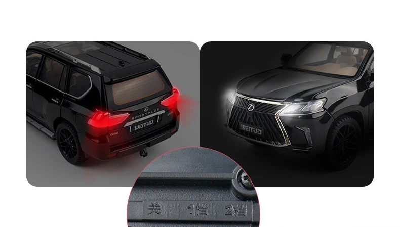 High Simitation 1:18 Lexus Lx570 Off-Road Suv Alloy Car Model Diecast Pull Back Car Red &Amp; Silver Color