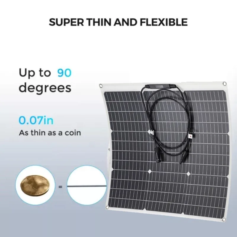 Flexible 2PCS 50W Solar Panel 12V/24V Solar System Accessory Controller 30A Cells 100W/200W Camping Kits Power Bank