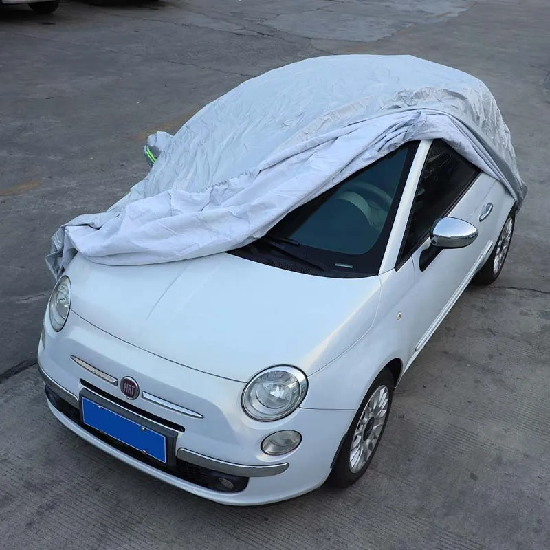

For Fiat 500 2011-2015 polyester taffeta Car Outdoor Car Cover Anti-UV Sun Shade Snow Rain Dust Protection Cover car accessories