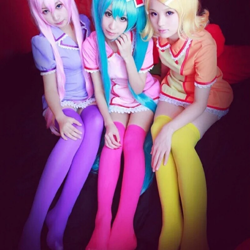Women Over Knee Thigh High Stockings Sexy Black White Soild Color Long Socks Lolita Ladies Girls Warm Socks