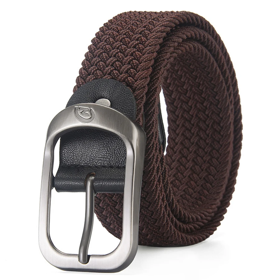 Men's Casual Woven Elastic Belt for Outdoor and Sports