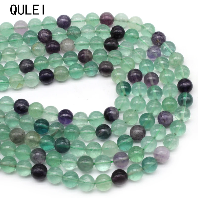 

Green Fluorite Natural Stone Beads Round Loose Space Beads For Jewelry Making DIY Charm Bracelets Necklace Earrings Accessories