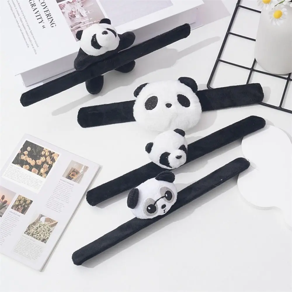 Stuffed Animal Panda Wristband Children Wrist Decoration Super Soft Clap Circle Toy Cartoon Plush Toy Plush Hand Ring Kids Toys 4pc fashion metal bag side clip ring buckle chain handle screw clasp hang hooks diy luggage hardware sewing decoration accessory