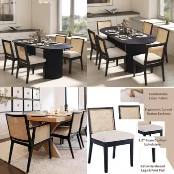 Rattan Mid-Century Dining Chairs 1