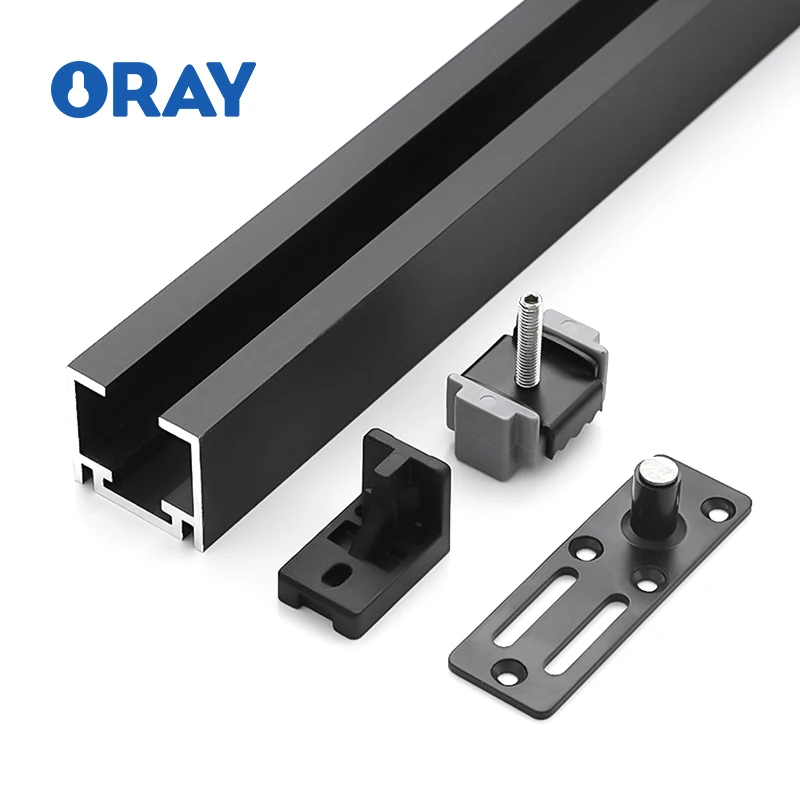 Flush Wooden Sliding Door System Concealed Sliding Door Track System For Wardrobes Aluminum Track