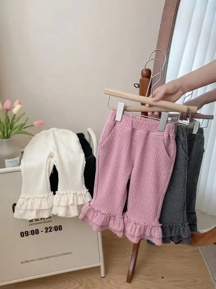 2024 Baby Mädchen Freizeit hose Mode Rüschen lange Hose Frühling Herbst Kinder Kleidung Hose