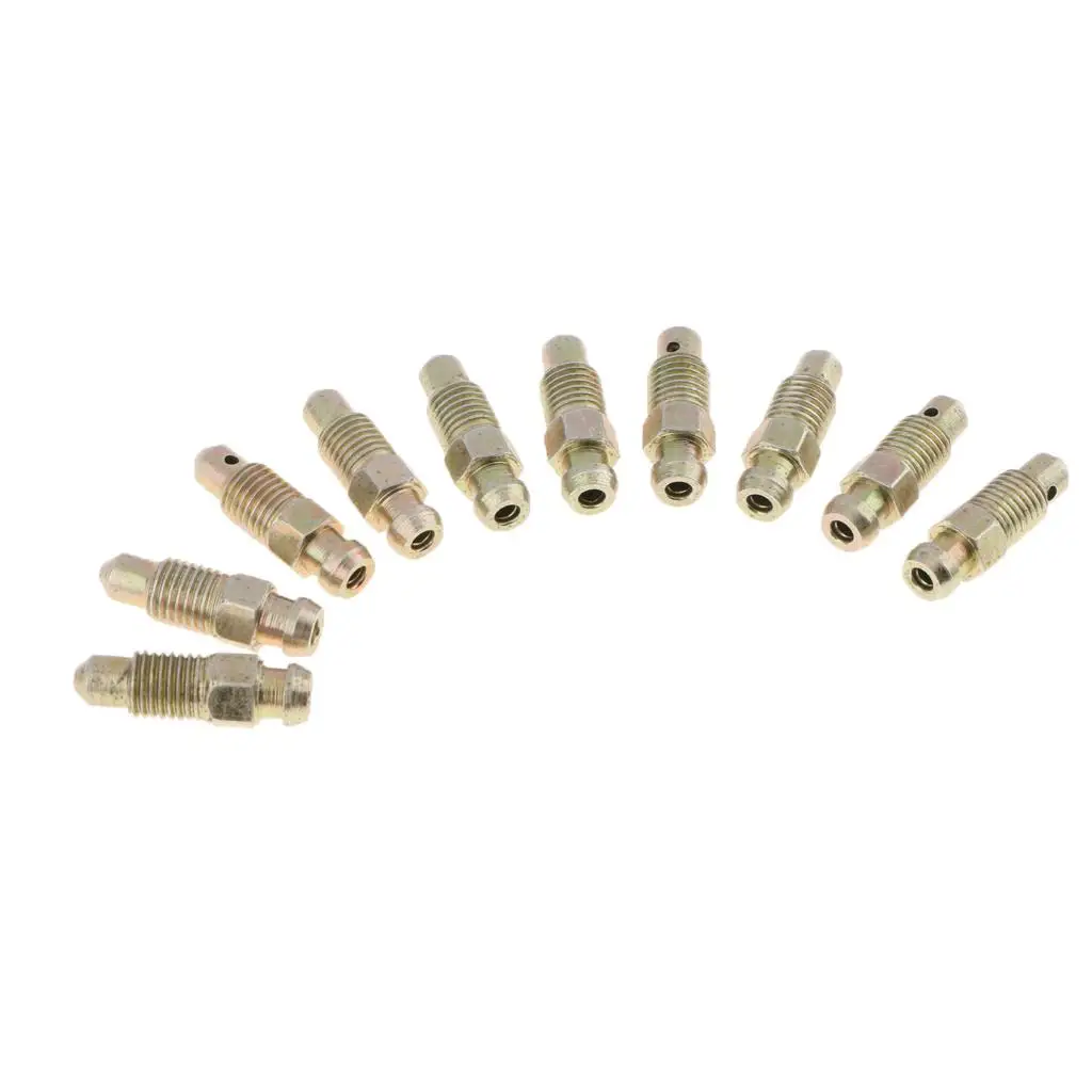 M8x1mm Motorcycle Car Brake Bleeder Nipple Caliper Bleed Screws 10 Pieces