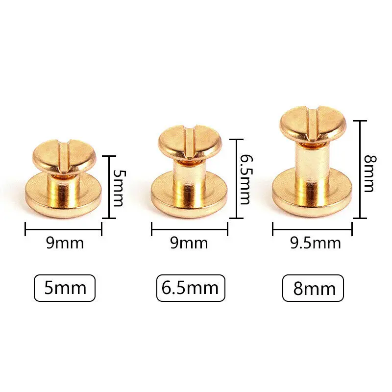 Rivets and fasteners rivets and screws binding screws 20pcs/10set Metal Leather Craft Screw Nail Solid Nail Bolt Bookkeeping Binding Strap Rivets Screw Luggage Clothes 5/6/8/10mm