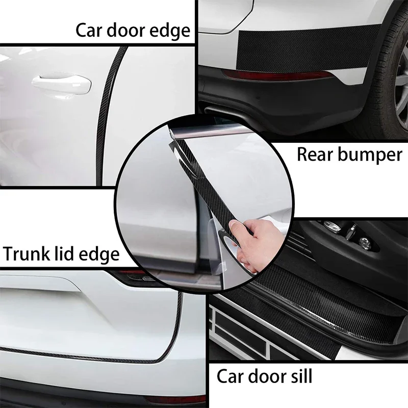 Description Picture 6 of item3PCS Carbon Fiber Tape Nano 3D Carbon Fiber Car Sticker Threshold Protection Strip Bumper Tape Motorcycle and Bicycle Waterproof