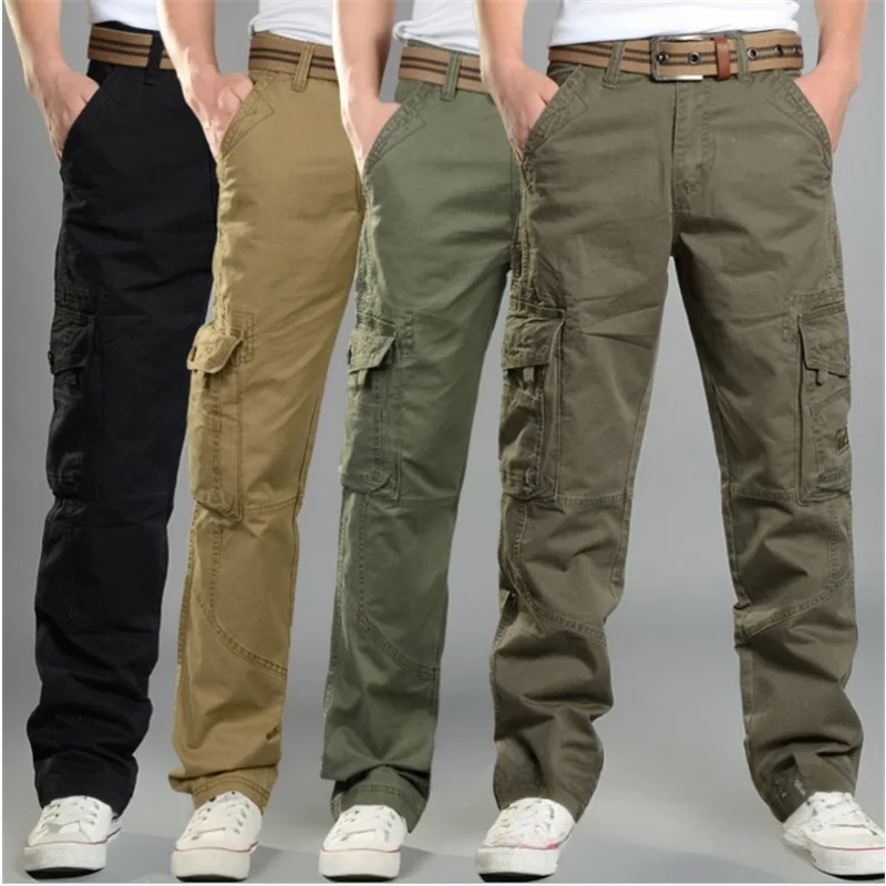 MensOutdoorWorkClothesCasualPantsMultiPocketStraightTube