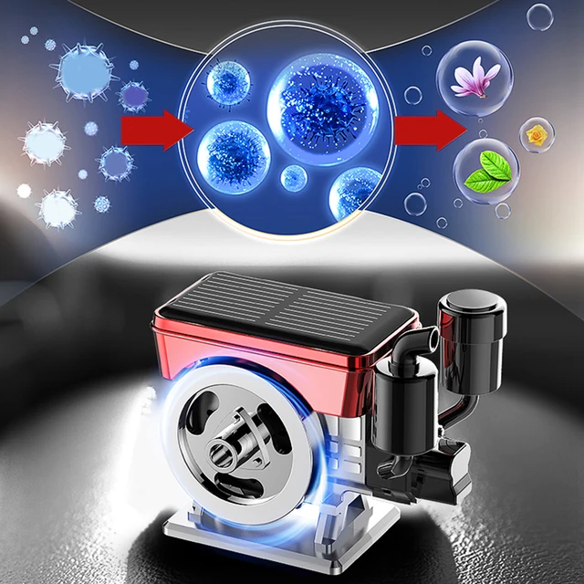Diffuseur de désodorisant rotatif à énergie solaire pour voiture, simulation de parfum, purificateur de moteur de voiture, décoration intérieure, 2025 1