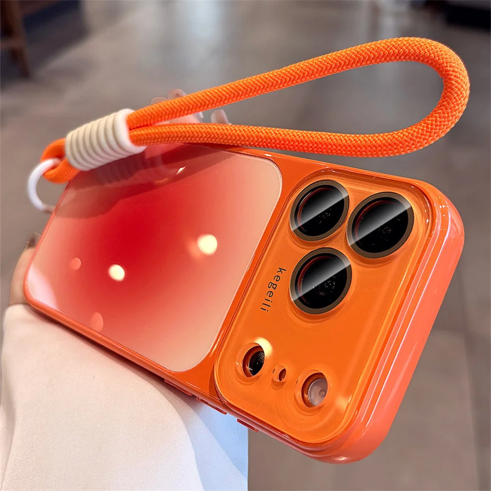 Elegant Gradient Glossy Phone Case with Full Camera Protection and Shockproof Design