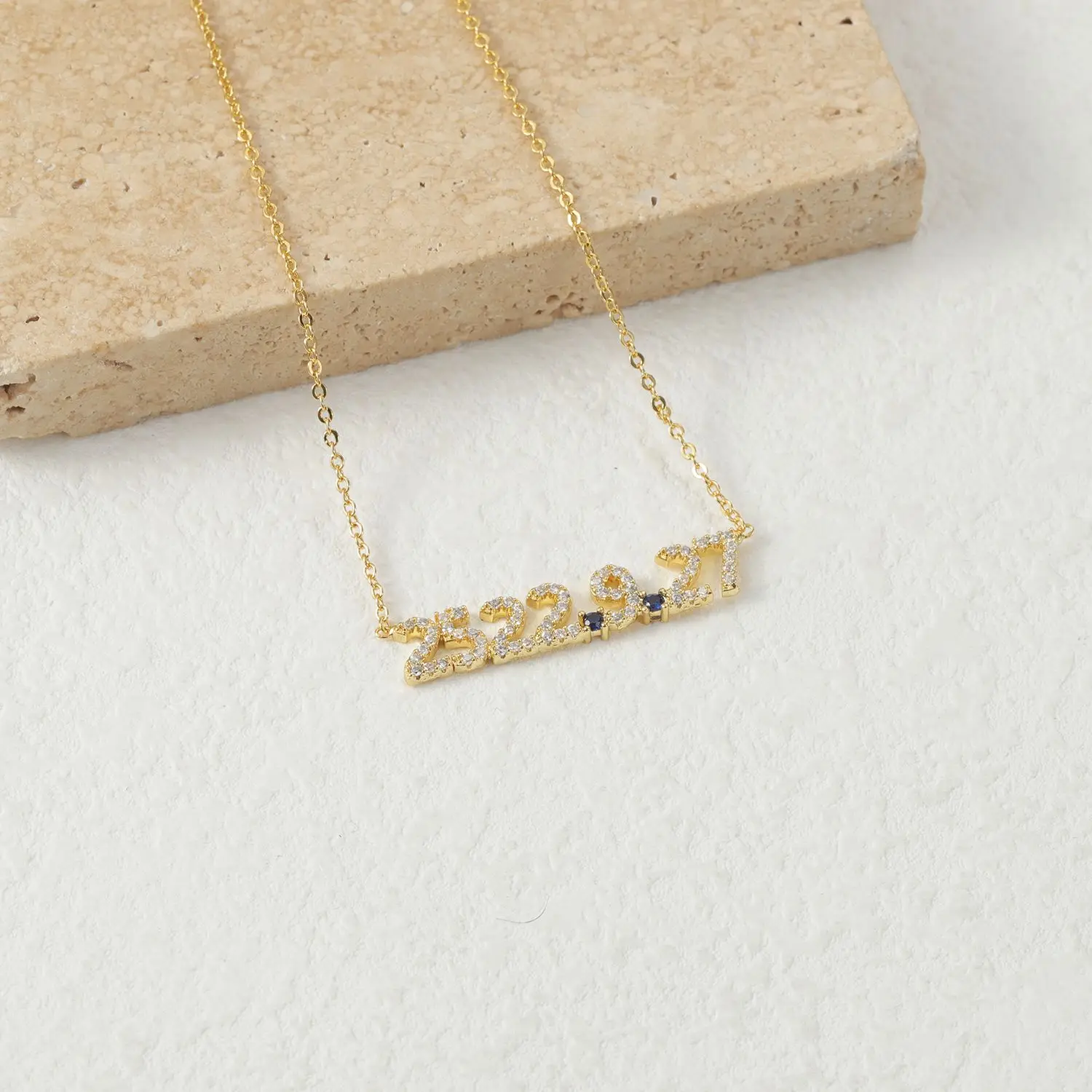 Adjustable Personalized Date Necklace With Birthstone Custom