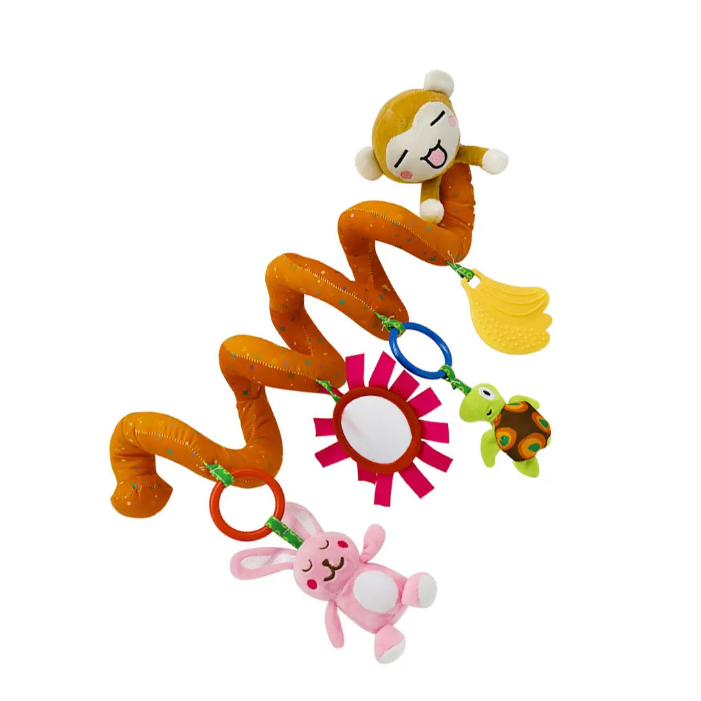 

Cartoon Soft Hanging Spiral Toys Baby Bedding Rattles Infant Stroller Mobile Plush Crib Squeaky Bells Pacifier