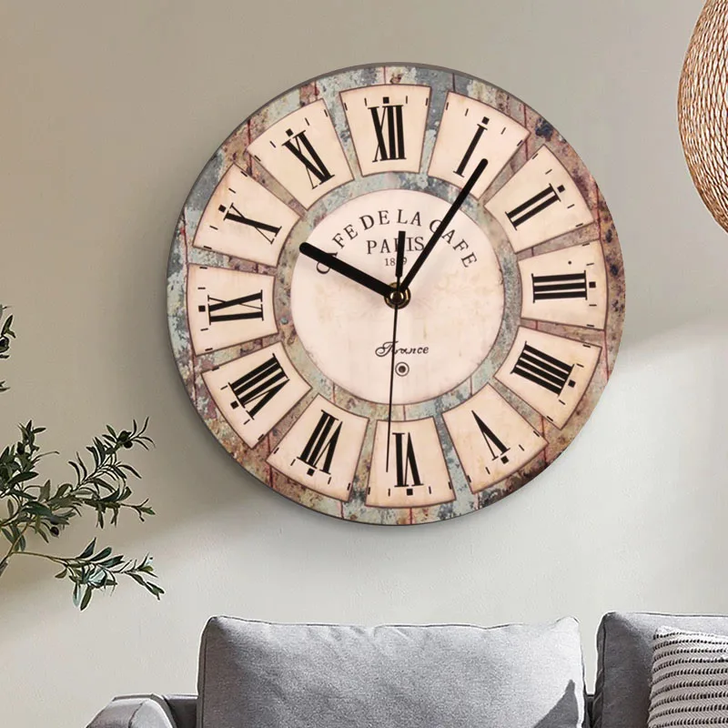 23 Cm Vintage Nordic Style Wooden Wall Clock